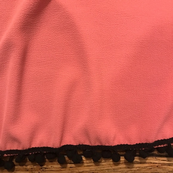 Pink Off-shoulder Fringe Bottom Top - Picture 4 of 5